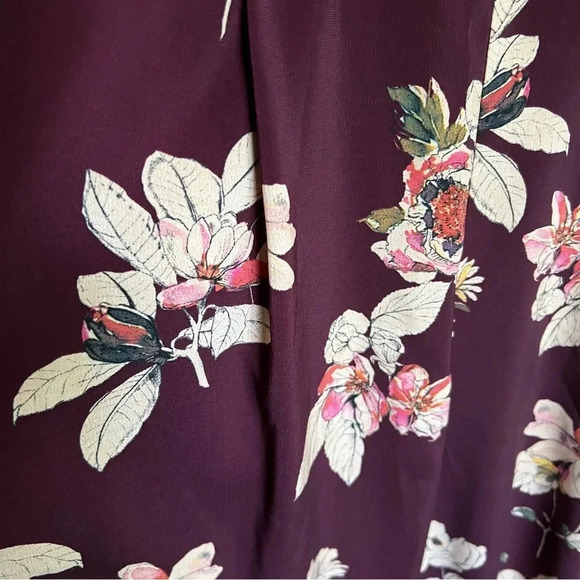 Zara Burgundy Floral Print Jumpsuit Size Small - Picture 7 of 13